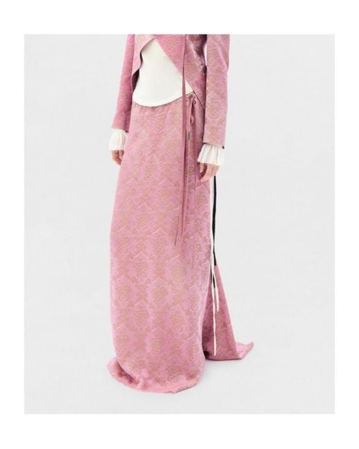 Ann Demeulemeester Pink Sheila Long Bias Skirt