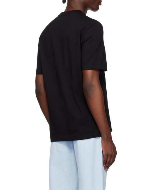 Versace Black Logo-Print Cotton T-Shirt for men
