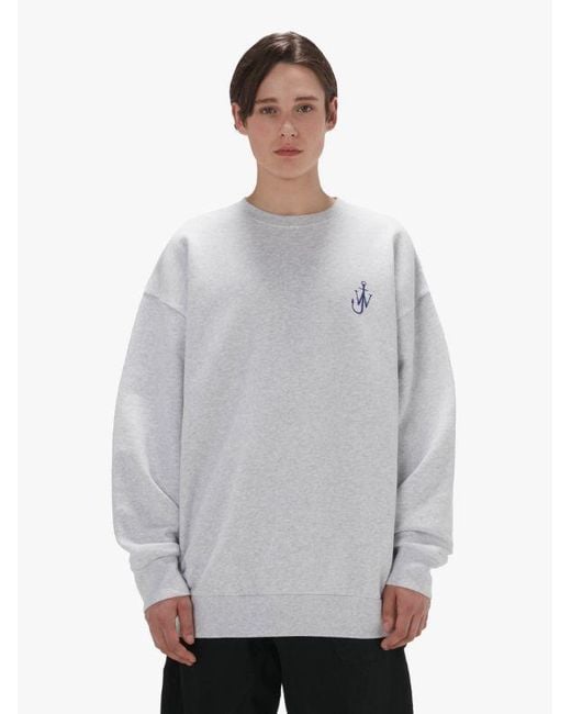 J.W. Anderson Gray Jw Anderson Anchor Embroidered Back Printed Sweatshirt for men