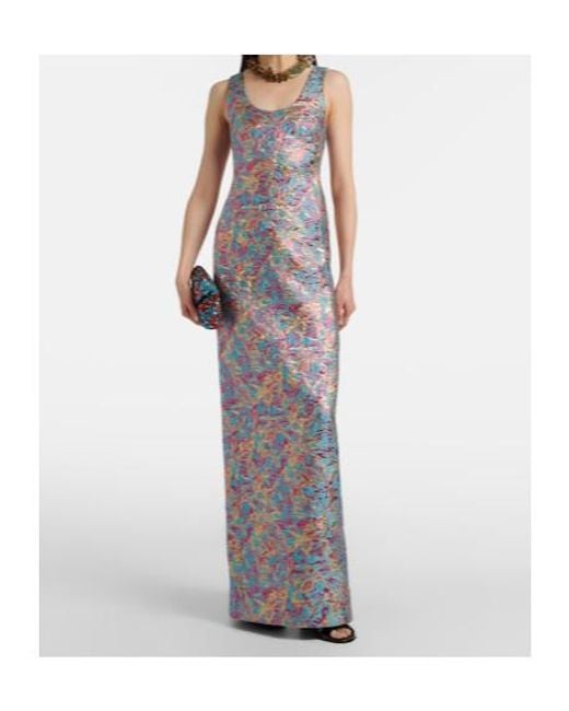 Dries Van Noten White Brocade Maxi Dress