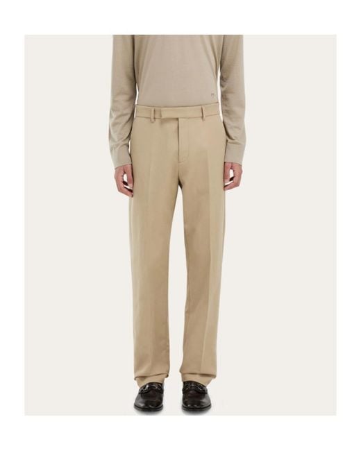 Ferragamo Natural Ferragamo Eyewear Straight-Leg Pants for men