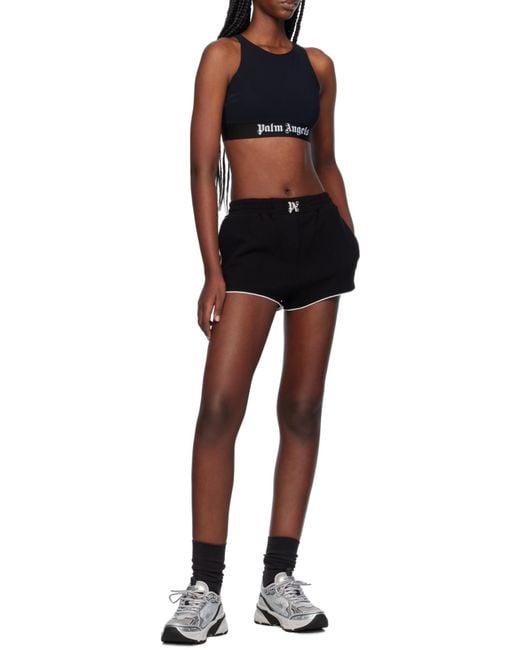 Palm Angels Black Solid Color Tank Top