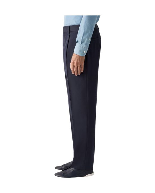 Zegna Blue Pleated Trousers for men