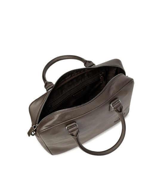 Giorgio Armani Black Logo Briefcase for men
