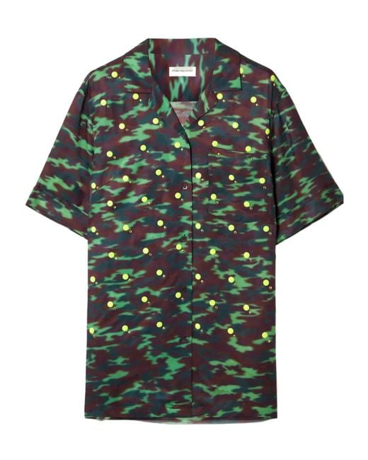 Dries Van Noten Green Printed Shirt