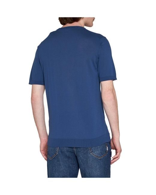 Roberto Collina Blue Short Sleeved Crewneck T-Shirt for men