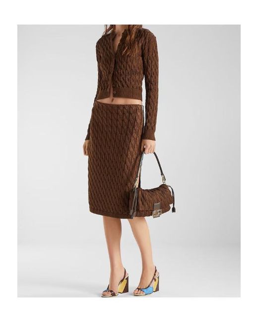Fendi Brown Viscose Skirt