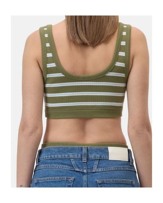 Closed Green Ribbed Cotton Bralette