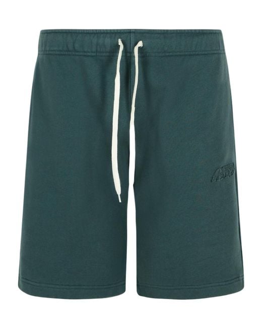 Autry Green Elasticated-Waistband Logo Track Shorts for men