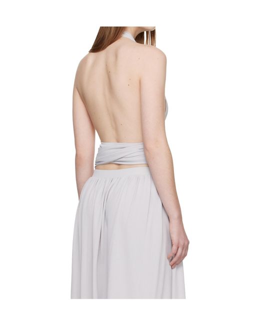 AYA MUSE Gray Aelir V-Neck Top