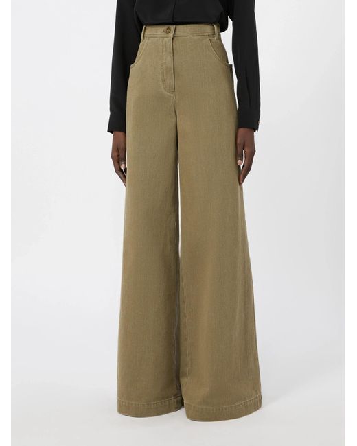 Max Mara Green Wide-Leg Jeans