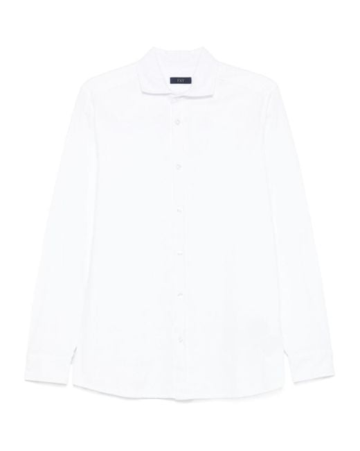 Fay White French Collar Logo Shirt for men
