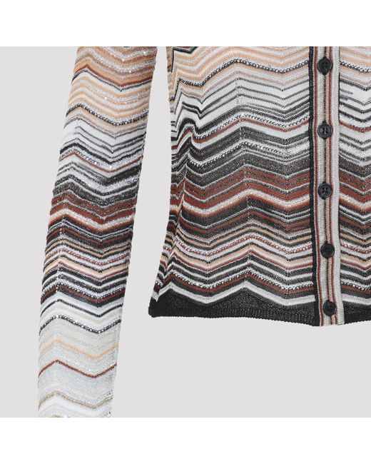Missoni Gray V-Neck Buttoned Cardigan