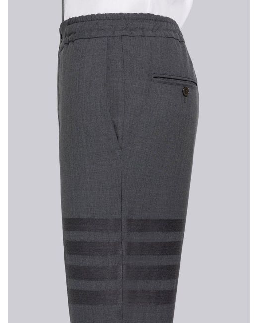 Thom Browne Gray 4-Bar Straight Leg Trousers for men
