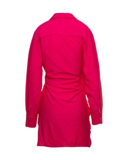 Jacquemus Pink Bahia Tied Long-Sleeved Dress