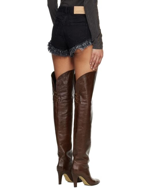 Isabel Marant Black Eneidala Denim Shorts