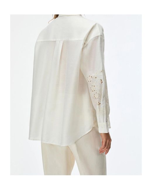 iBlues White Embroidered Shirt
