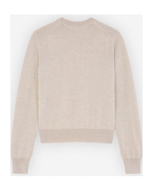 Maison Kitsuné White Maison Kitsuné Fox Head Patch Knitted Jumper