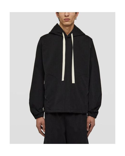 Jil Sander Black Hooded Sweatshirt for men