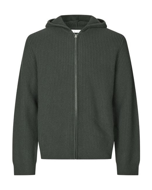 Samsøe & Samsøe Green Saisak Zip-Up Knitted Hoodie for men