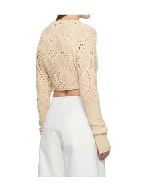 OPEN YY Natural Argyle Pattern Cardigan