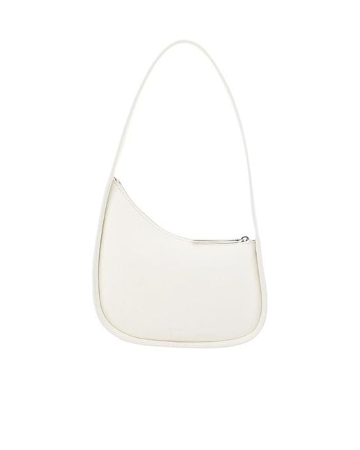 The Row White Half Moon Shoulder Bag