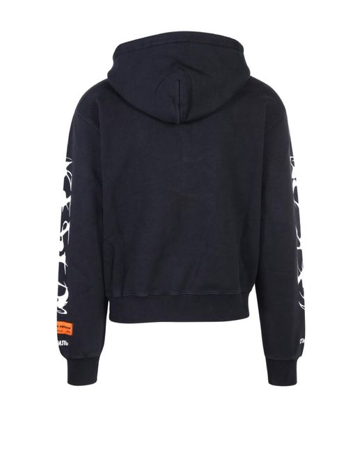 Heron Preston Blue Logo Patch Hoodie for men