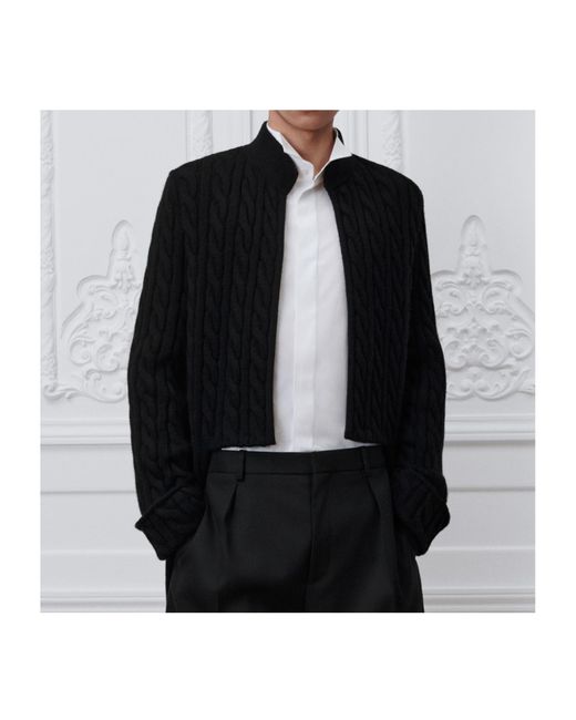 Dior Black Cable Knit Cardigan for men