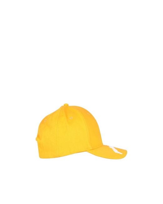 Palm Angels Yellow Curved Logo Embroidered Baseball Cap for men