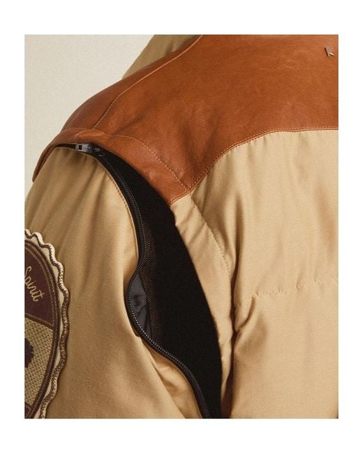 Golden Goose Deluxe Brand Natural Detachable Sleeve Padded Bomber Jacket for men