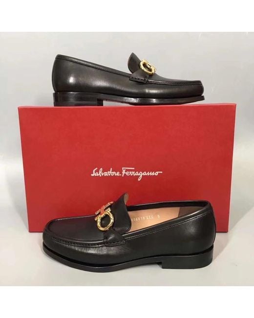 Ferragamo Black Ferragamo Gancini Ornament Loafers for men