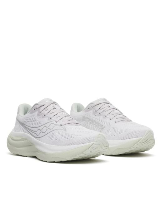 Saucony White Ride 19 Logo-Detail Sneakers