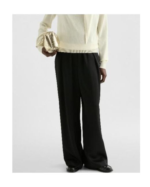 Jil Sander Black Pleated Wide-Leg Pants