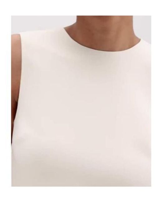 Theory Natural Crewneck Sleeveless Shift Dress