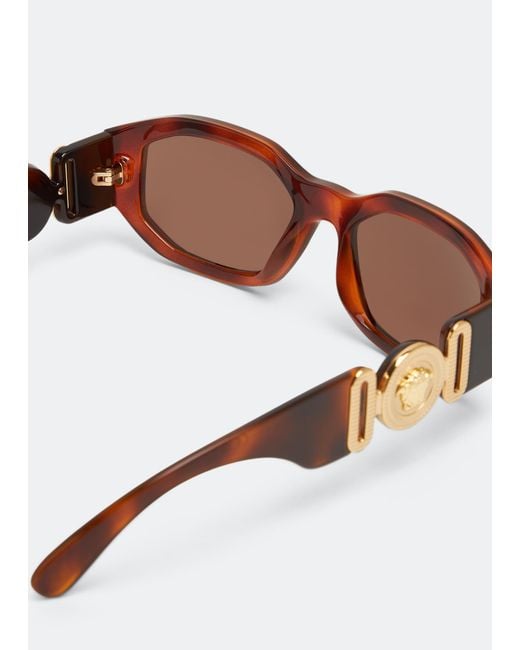 Versace Brown Eyewear Rectangular Frame Sunglasses for men