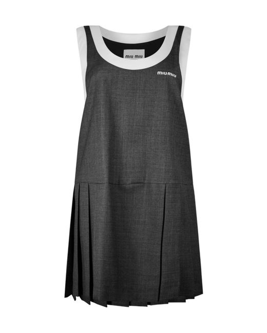Miu Miu Black Logo Mini Dress