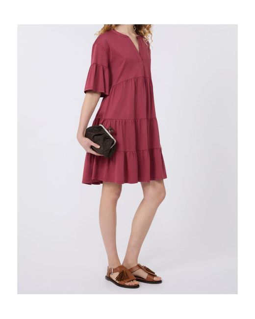Weekend by Maxmara Red Cotton Jersey Kaftan Dress