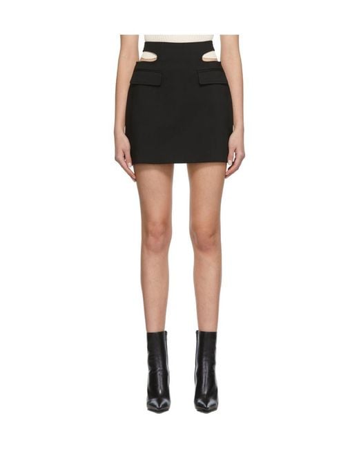 Dion Lee Black Y-Front Mini Skirt