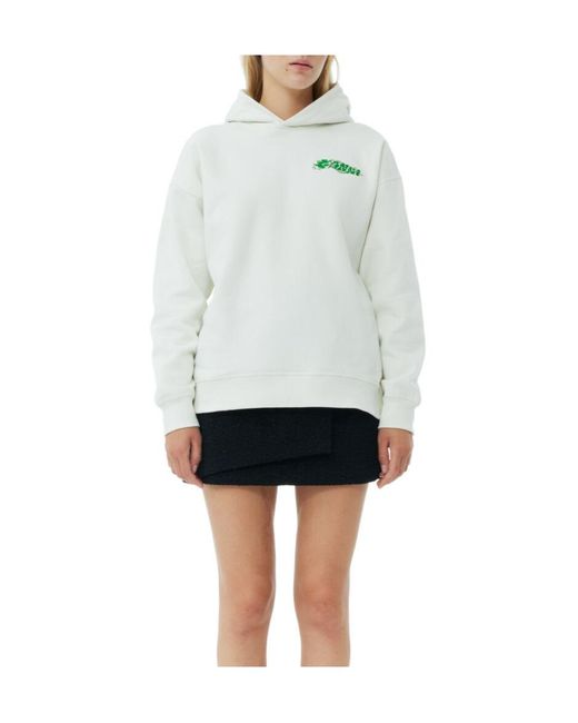 Ganni White Egret Isoli Oversized Hoodie