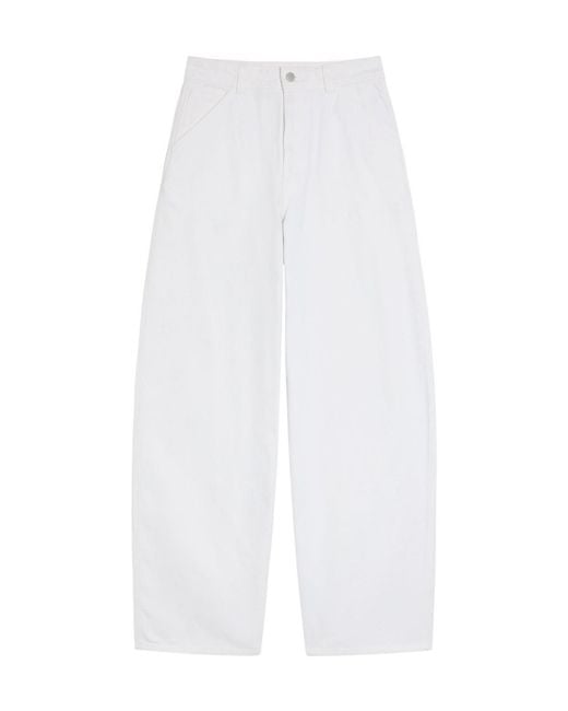 Lemaire White Curved Wide-Leg Jeans