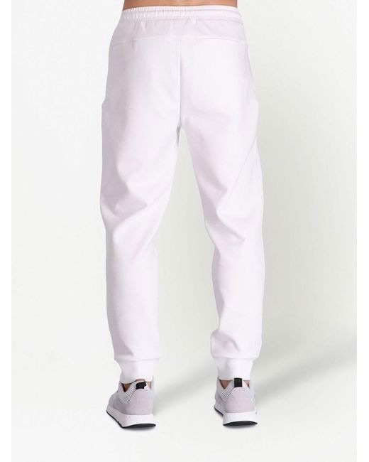 Boss White Logo-Print Track Pants for men