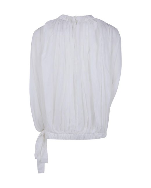 Semicouture White Pleated Blouse