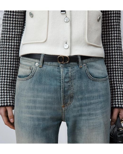 Dior White Reversible Cd Icon Belt