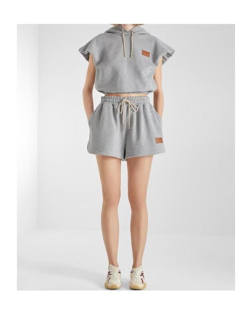Fendi Gray Logo-Patch Sleeveless Hoodie