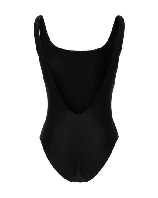 Moschino Black One-Piece Swimsuit With Embroidery