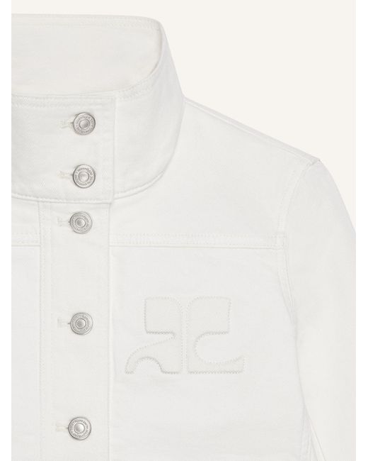 Courreges White Logo-Patch Denim Jacket