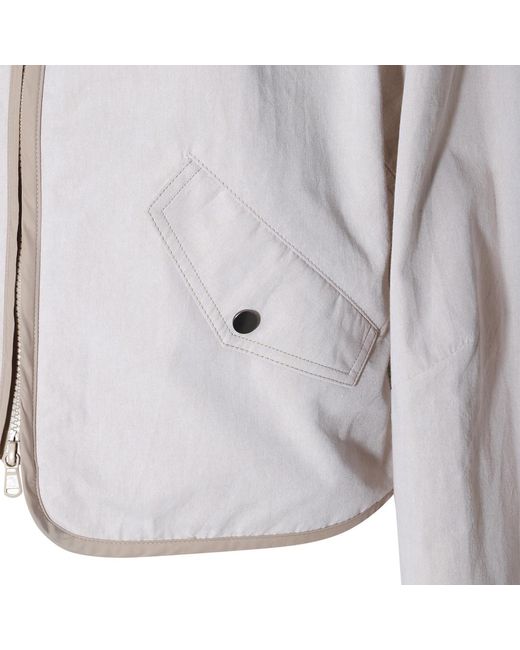 Brunello Cucinelli White Zip-Up Hooded Drawstring Jacket