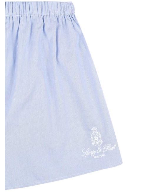 Sporty & Rich Blue Striped Button-Fly Shorts