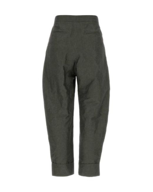 Pt Pantaloni Green Pt Torino Pleated Cuffed Pants