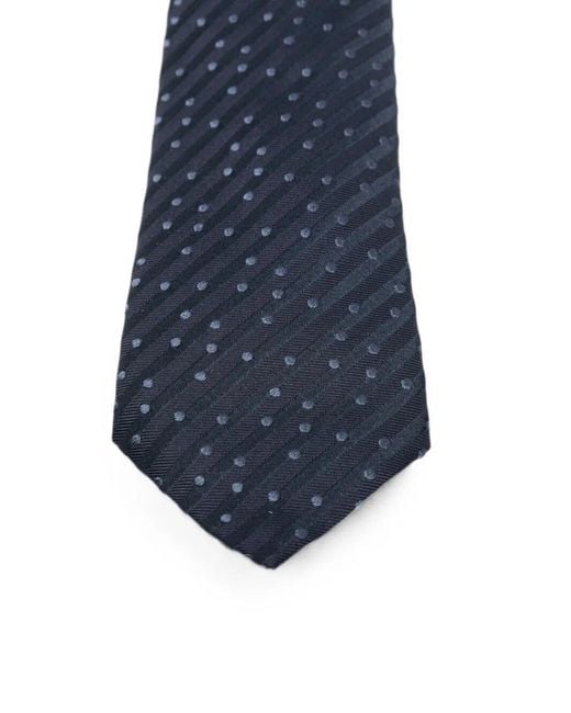 Giorgio Armani Blue Polka-Dot Diagonal-Stripe Tie for men